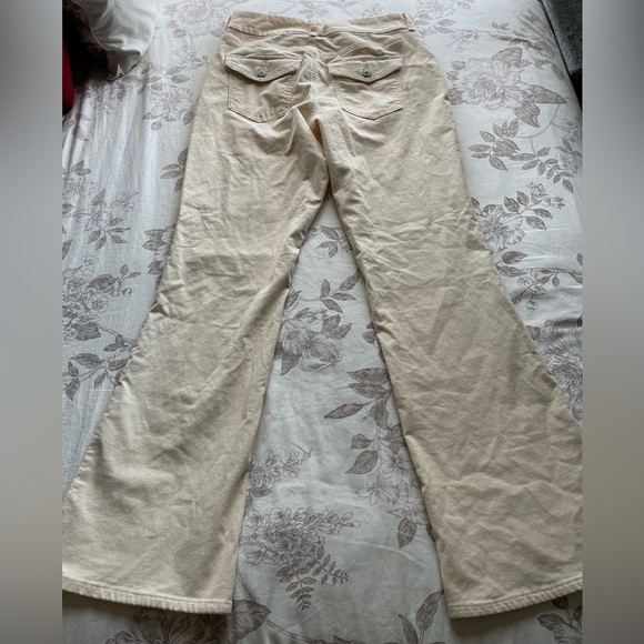 American Eagle Curvy High Rise Kick Boot Corduroy Pants Cream 10 Cottagecore - Picture 4 of 10